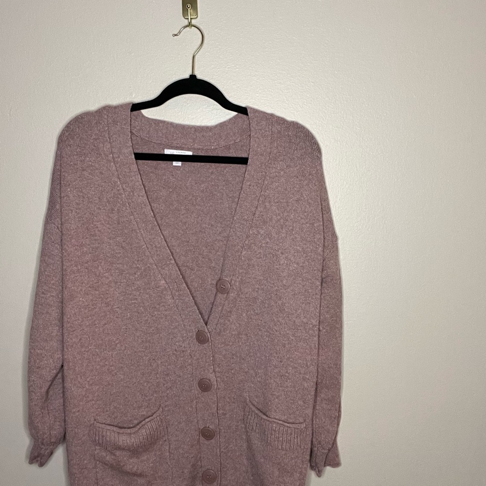 LC Lauren Conrad Mauve Cardigan Sweater